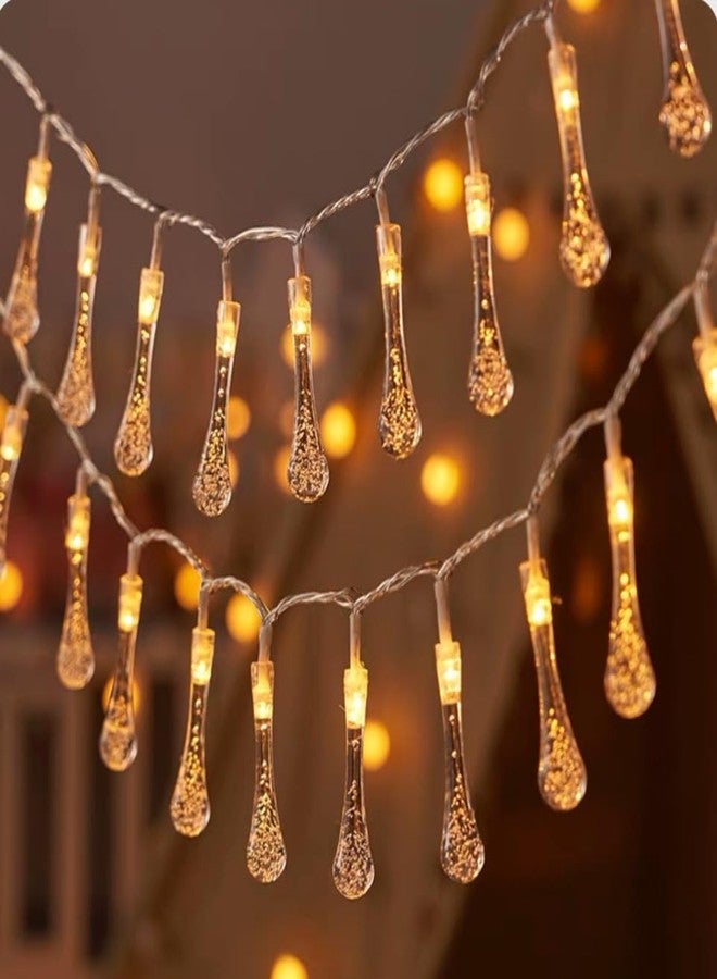 One94Store أضواء سلسلة متدلية من One94Store - 14 مصباح LED، 3 أمتار، أبيض دافئ، أضواء زينة مقاومة للماء للاستخدام الداخلي/الخارجي، الحدائق، ديوالي، عيد الميلاد، حفلات الزفاف، الحفلات والمهرجانات (عبوة من قطعة واحدة) - Image 1